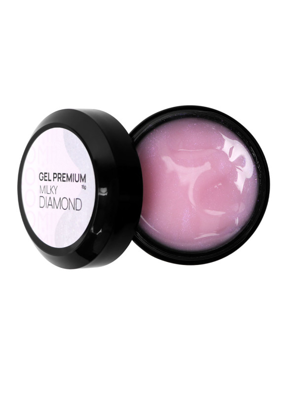 Komilfo Premium Builder Gel Milky Diamond, 15 ml