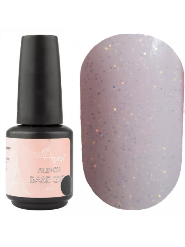 NailApex French Glitter Base Coat №10 ,  15 ml 