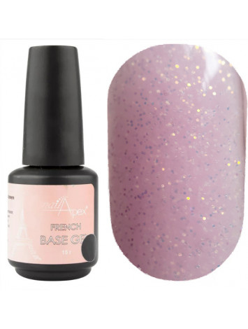 NailApex French Glitter Base Coat №09 ,  15 ml 